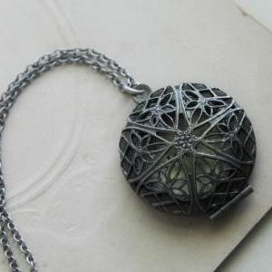 Locket Necklace Hand Stamped Secret Message -..