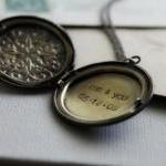 Locket Necklace Hand Stamped Secret Message -..